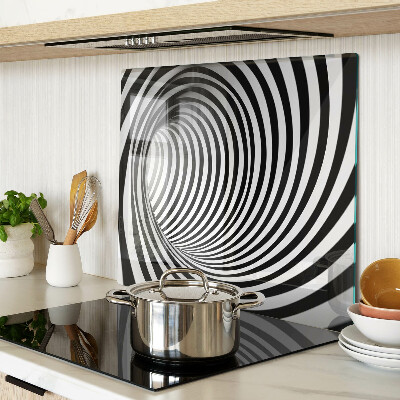 Tagliere in vetro temperato Motivo a spirale nei toni del bianco e del nero
