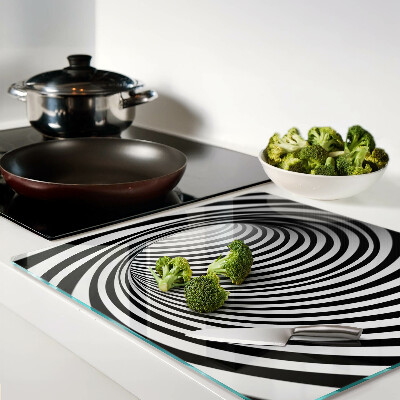 Tagliere in vetro temperato Motivo a spirale nei toni del bianco e del nero