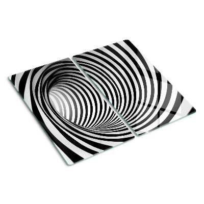 Tagliere in vetro temperato Motivo a spirale nei toni del bianco e del nero