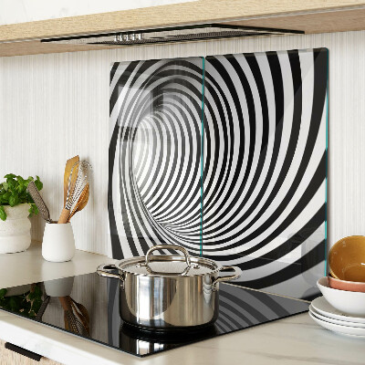 Tagliere in vetro temperato Motivo a spirale nei toni del bianco e del nero