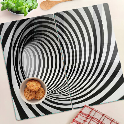 Tagliere in vetro temperato Motivo a spirale nei toni del bianco e del nero