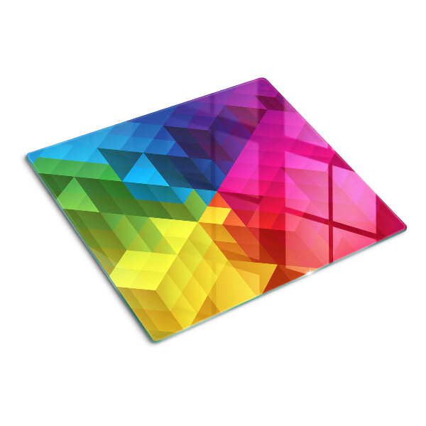 Tagliere in vetro temperato Geometria colorata nei triangoli