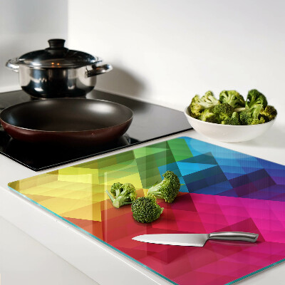 Tagliere in vetro temperato Geometria colorata nei triangoli