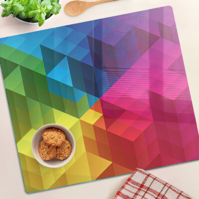 Tagliere in vetro temperato Geometria colorata nei triangoli