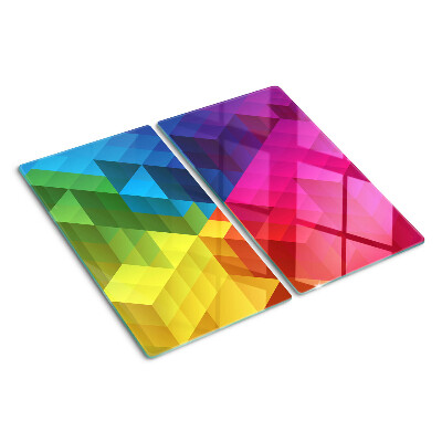 Tagliere in vetro temperato Geometria colorata nei triangoli
