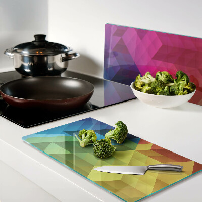 Tagliere in vetro temperato Geometria colorata nei triangoli