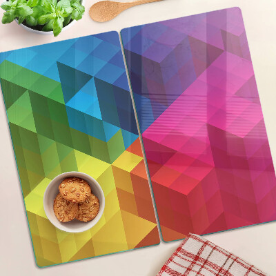 Tagliere in vetro temperato Geometria colorata nei triangoli