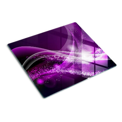 Tagliere in vetro temperato Onde viola con effetto luce