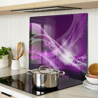 Tagliere in vetro temperato Onde viola con effetto luce