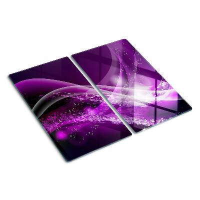 Tagliere in vetro temperato Onde viola con effetto luce