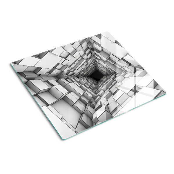Tagliere in vetro temperato Labirinto del cubo 3D