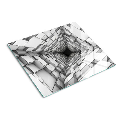 Tagliere in vetro temperato Labirinto del cubo 3D