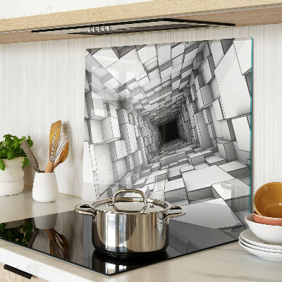 Tagliere in vetro temperato Labirinto del cubo 3D