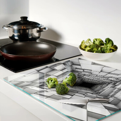 Tagliere in vetro temperato Labirinto del cubo 3D