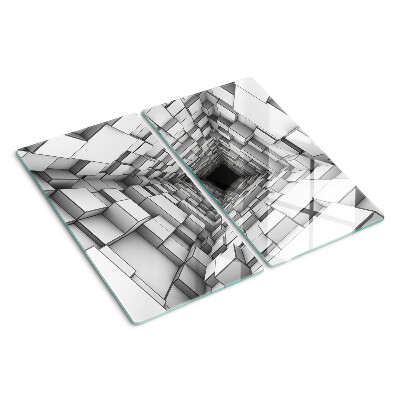 Tagliere in vetro temperato Labirinto del cubo 3D