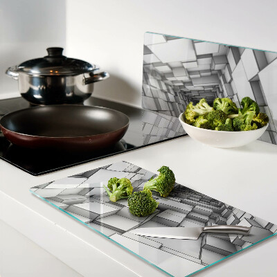 Tagliere in vetro temperato Labirinto del cubo 3D