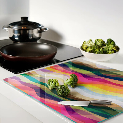 Tagliere in vetro temperato Onde di colore astratte