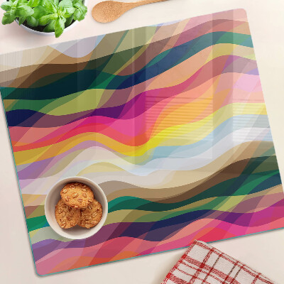 Tagliere in vetro temperato Onde di colore astratte