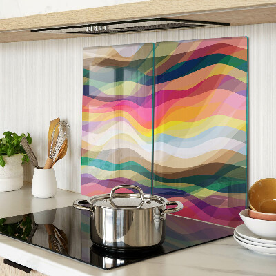 Tagliere in vetro temperato Onde di colore astratte