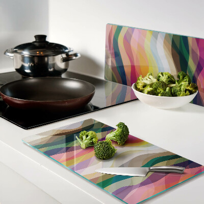 Tagliere in vetro temperato Onde di colore astratte