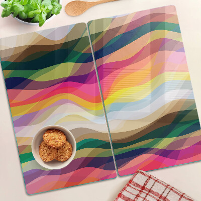 Tagliere in vetro temperato Onde di colore astratte