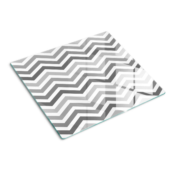 Tagliere in vetro Zigzag in tonalità di grigio
