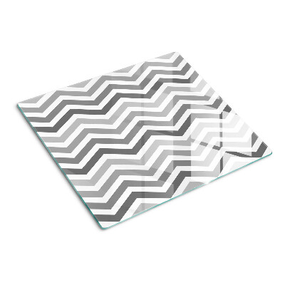 Tagliere in vetro Zigzag in tonalità di grigio