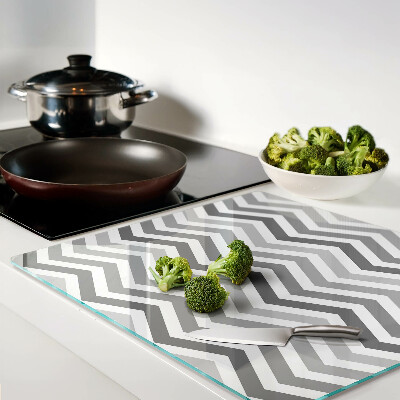 Tagliere in vetro Zigzag in tonalità di grigio