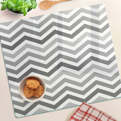 Tagliere in vetro Zigzag in tonalità di grigio