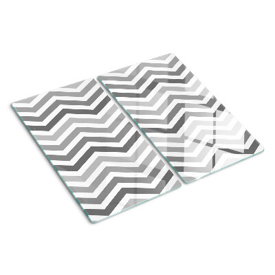 Tagliere in vetro Zigzag in tonalità di grigio