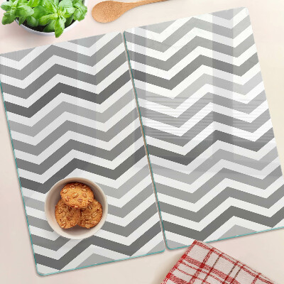 Tagliere in vetro Zigzag in tonalità di grigio