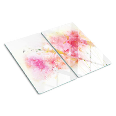 Tagliere in vetro Acquerelli floreali in colori pastello