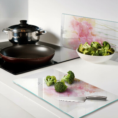 Tagliere in vetro Acquerelli floreali in colori pastello