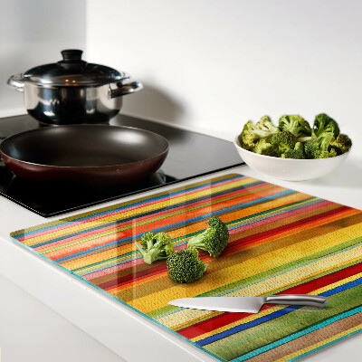 Tagliere in vetro temperato Strisce astratte colorate