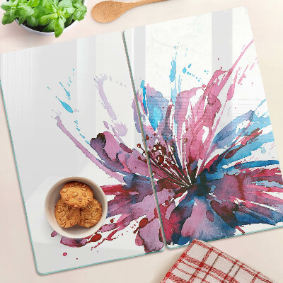 Tagliere in vetro temperato Acquerelli floreali dai colori intensi