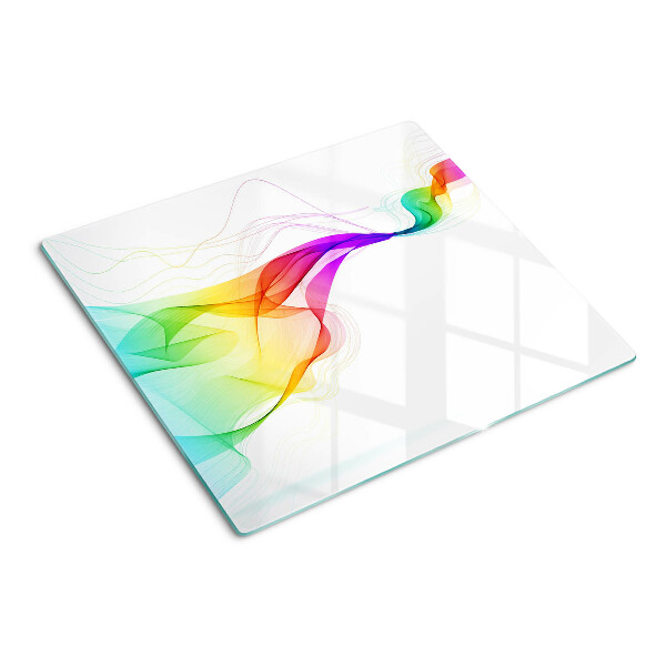 Tagliere in vetro Onde arcobaleno di colori