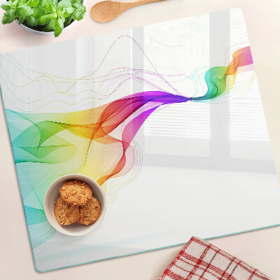 Tagliere in vetro Onde arcobaleno di colori