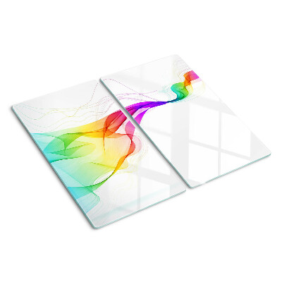 Tagliere in vetro Onde arcobaleno di colori