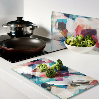 Tagliere in vetro Geometrie astratte in colori pastello