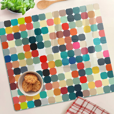 Tagliere in vetro Cerchi colorati in una griglia
