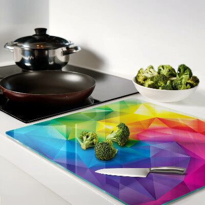 Tagliere in vetro Geometria colorata nelle tonalità dell'arcobaleno