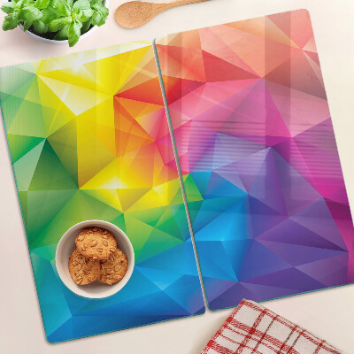 Tagliere in vetro Geometria colorata nelle tonalità dell'arcobaleno