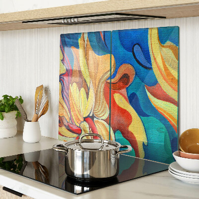 Tagliere in vetro temperato Fiori colorati su uno sfondo astratto
