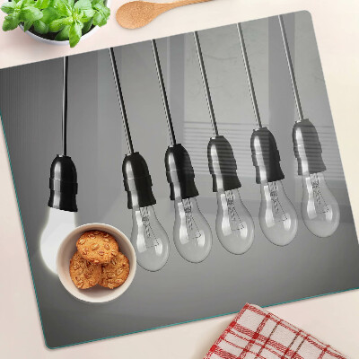 Tagliere in vetro temperato Lampadine sui cavi