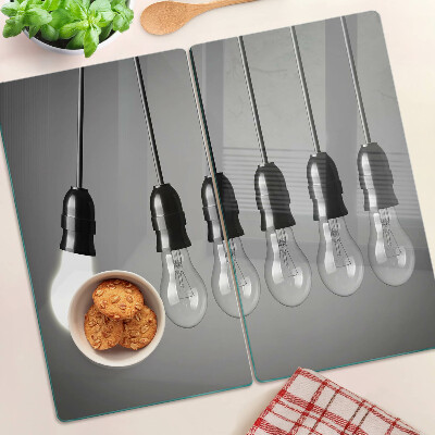 Tagliere in vetro temperato Lampadine sui cavi