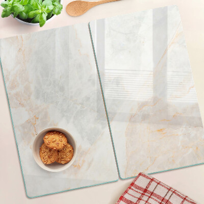 Tagliere in vetro temperato Motivo marmoreo con venature dorate