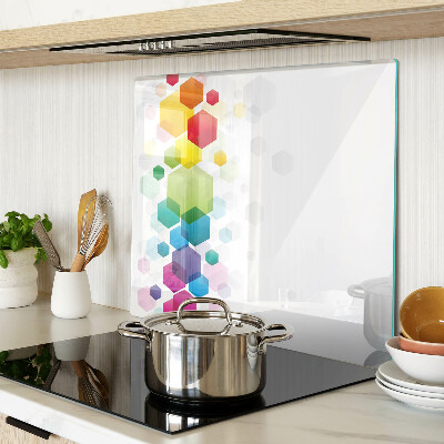 Tagliere in vetro temperato Esagoni colorati sullo sfondo