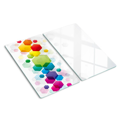 Tagliere in vetro temperato Esagoni colorati sullo sfondo
