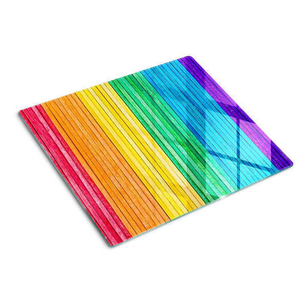 Tagliere in vetro Strisce color arcobaleno