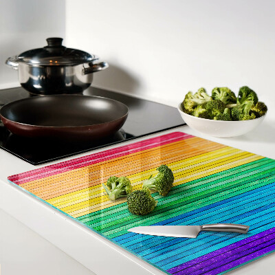 Tagliere in vetro Strisce color arcobaleno